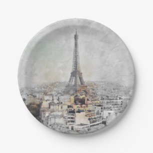 Eiffel Tower Paris Frankreich Paper Tellers Chic T Pappteller