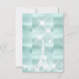 Eiffel Tower Paris Funkelnd Stars Tiffany Diamond Einladung
