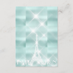 Eiffel Tower Paris Funkelnd Stars Tiffany Diamond Einladung