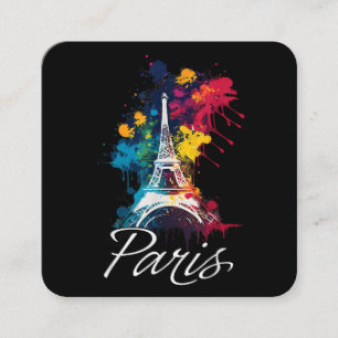 Eiffel Tower Paris Girls Reisen Quadratische Visitenkarte