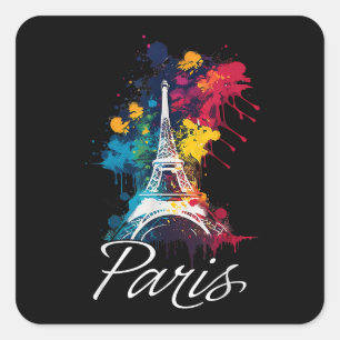 Eiffel Tower Paris Girls Reisen Quadratischer Aufkleber