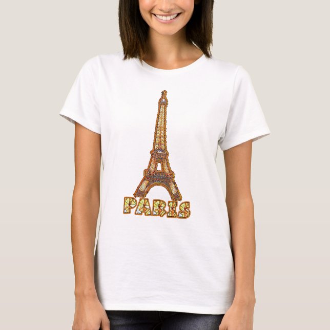 EIFFEL TOWER-PARIS-Hartglas T-Shirt (Vorderseite)