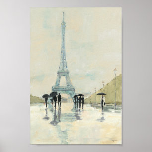 Eiffel Tower Paris im Regen Poster