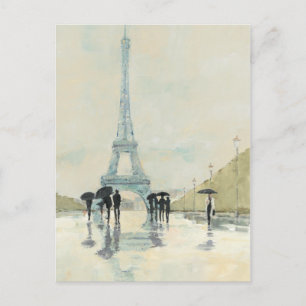 Eiffel Tower Paris im Regen Postkarte