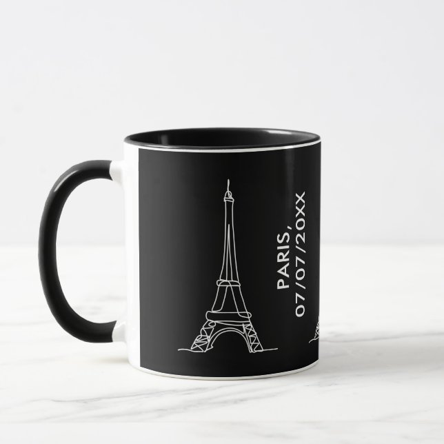 Eiffel Tower Paris Minimalistisch Line Kunstgift Tasse (Links)