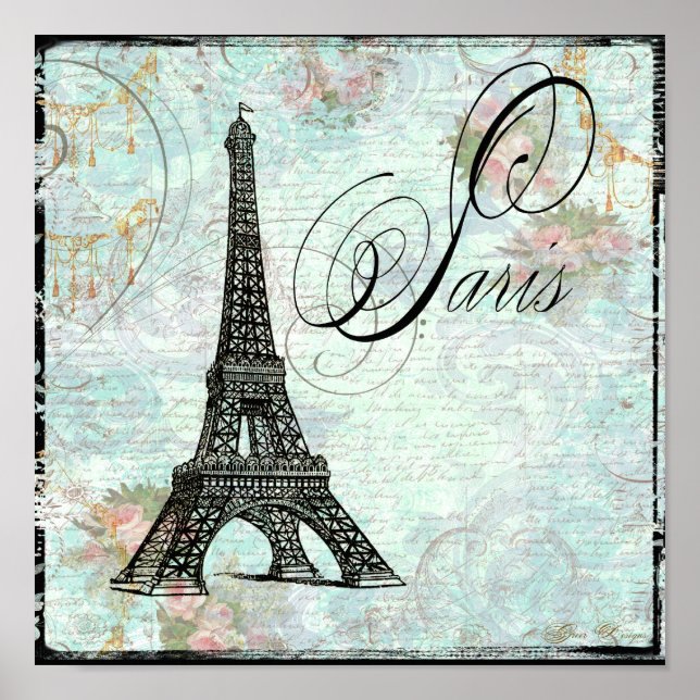 Eiffel Tower Paris Poster Print (Vorne)