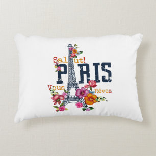 Eiffel Tower Paris Shirt Salut Frische Pasta mache Dekokissen