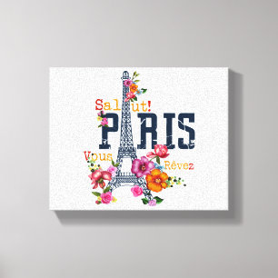 Eiffel Tower Paris Shirt Salut Frische Pasta mache Leinwanddruck