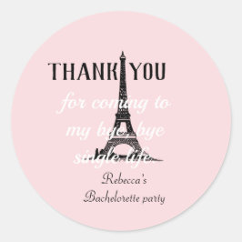 Eiffel Tower Paris Theme Junggeselinnen-Abschied D Runder Aufkleber