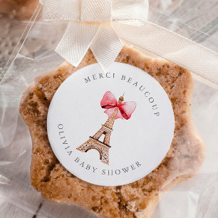 Eiffel Tower Paris Vielen Dank Runder Aufkleber