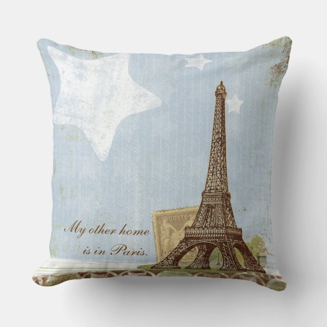 Eiffel Tower Paris Zuhause France French Throw Kissen (Vorderseite)