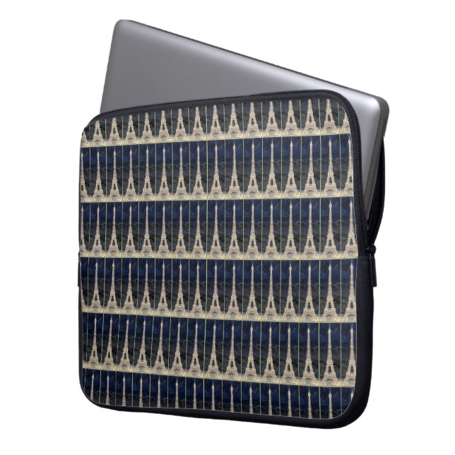 Eiffel Tower Pattern Laptopschutzhülle (Vorderseite Links)