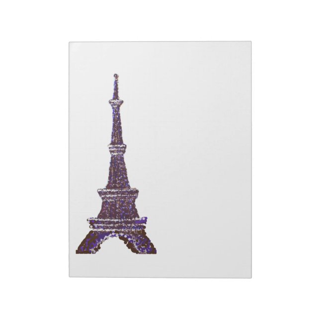Eiffel Tower Pointillism Notizblock (Rotiert)