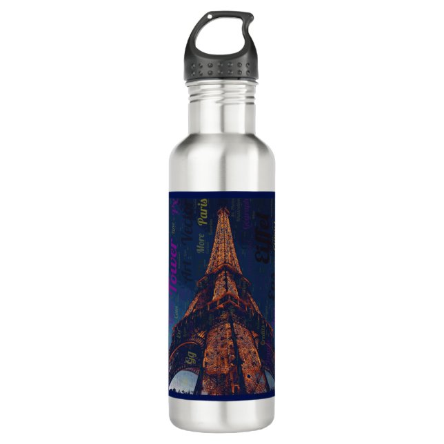 Eiffel Tower Post Card Edelstahlwasserbott Edelstahlflasche (Vorderseite)