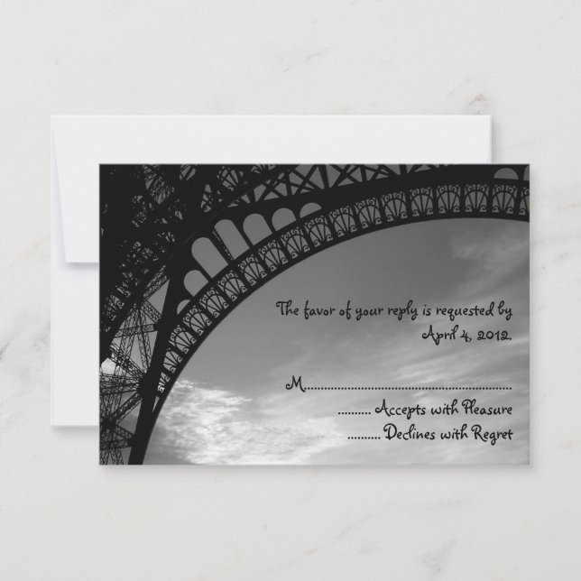 Eiffel Tower Reply Cards RSVP Karte (Vorderseite)