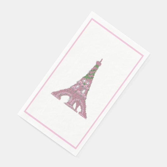 Eiffel Tower Rose Rose Topiary Art Paper Guest Serviette (Ecke)