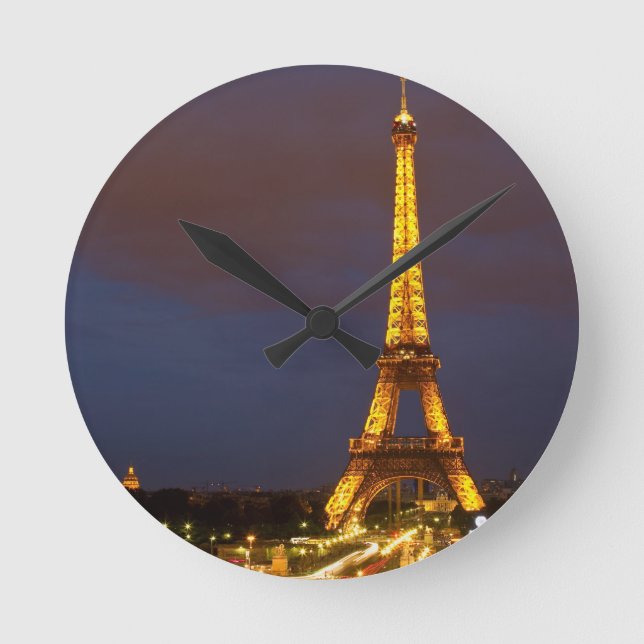 Eiffel Tower Runde Wanduhr (Vorderseite)