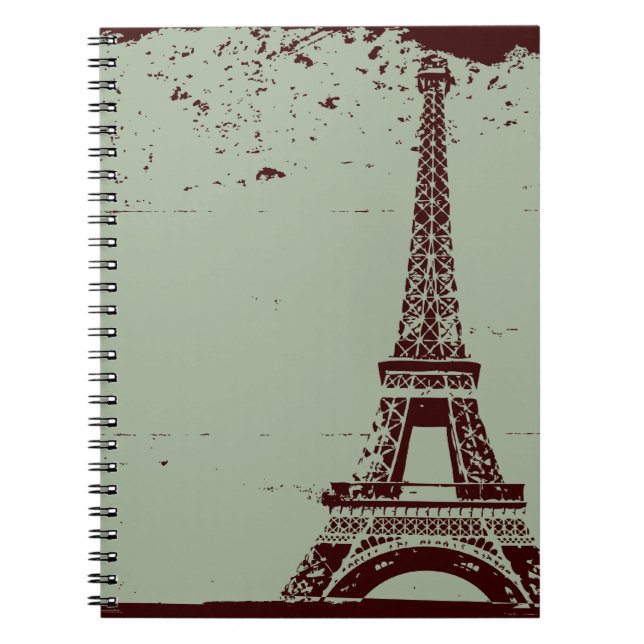 Eiffel Tower Sage Notebook Notizblock (Vorderseite)