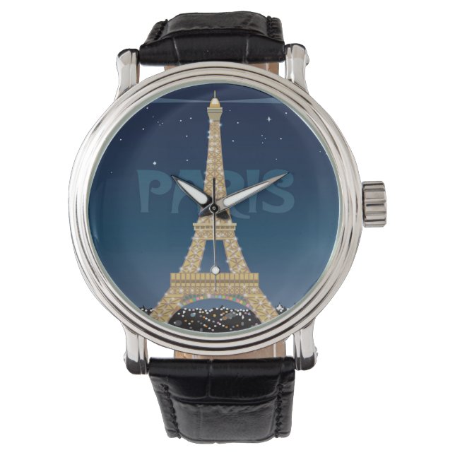 Eiffel Tower Sparkle Wrist Watch Armbanduhr (Vorderseite)