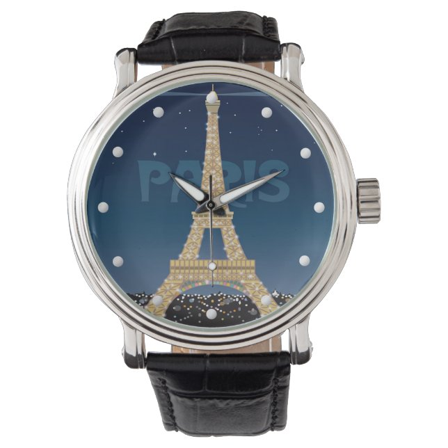 Eiffel Tower Sparkle Wrist Watch Armbanduhr (Vorderseite)