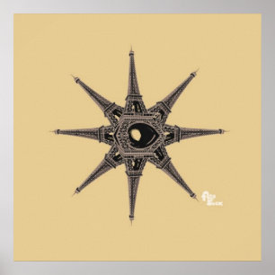 Eiffel Tower Star Poster