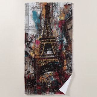 Eiffel Tower Street Art Paris Urban Graffiti  Strandtuch