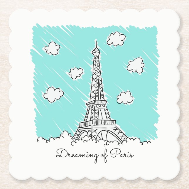 Eiffel Tower Untersetzer für benutzerdefiniertes T (Vorderseite)