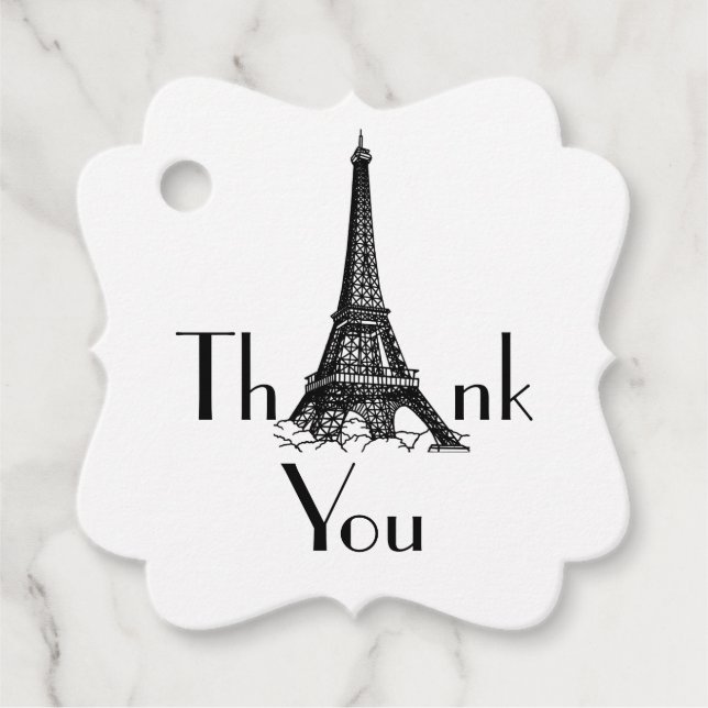 Eiffel Tower Vielen Dank Geschenkanhänger (Vorderseite)