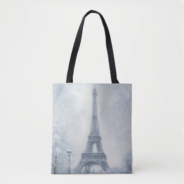Eiffel Tower Winter Scene Paris Tasche (Vorderseite)