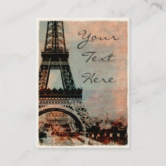 Eiffel-Turm an der Sonnenaufgang-Vintagen Art #2 Visitenkarte