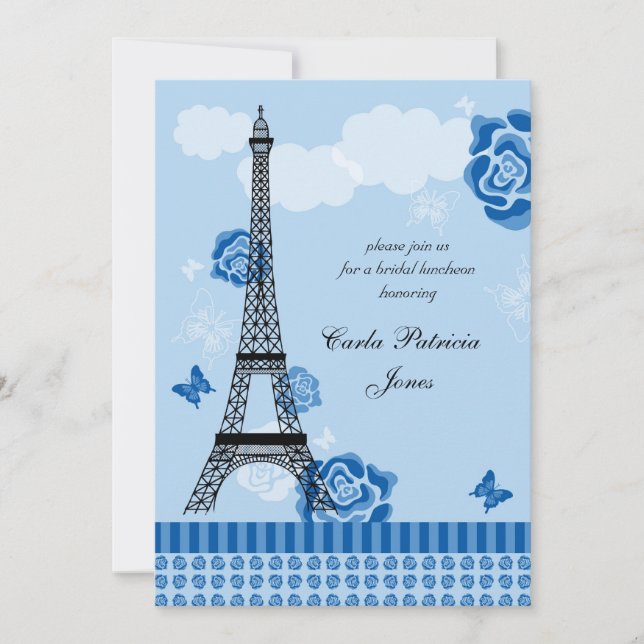 Eiffel-Turm-französische Brautparty-Einladung Einladung (Vorderseite)