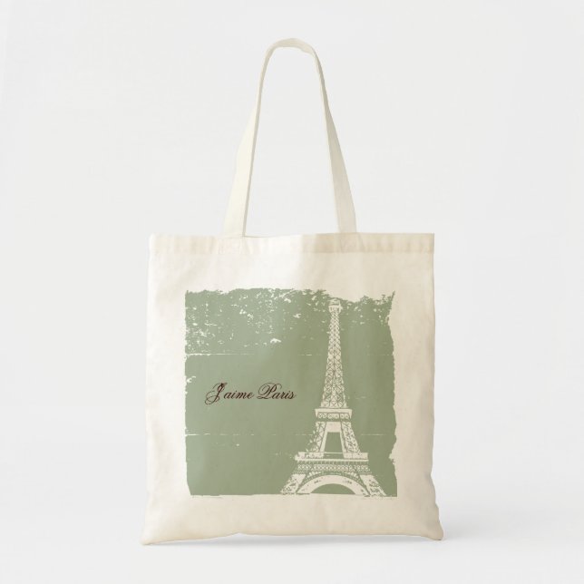 Eiffel-Turm-Leinwand-Taschen Tragetasche (Vorne)