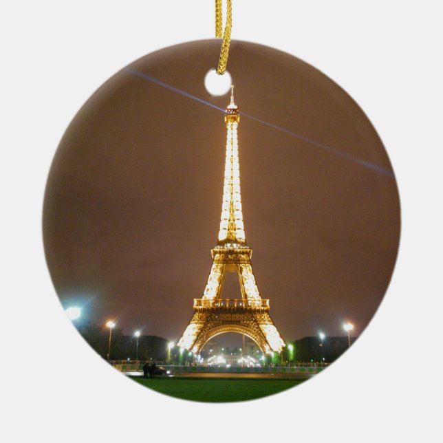 Eiffel-Turm Paris Frankreich - Frühjahr-Abend Keramikornament (Vorne)