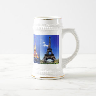 Eiffel-Turm-Parisfrankreich, Eiffel-Turm-an-nah… Bierglas
