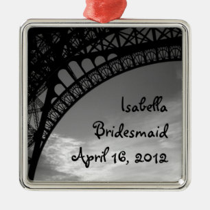 Eiffel-Turm-personalisierte Silbernes Ornament