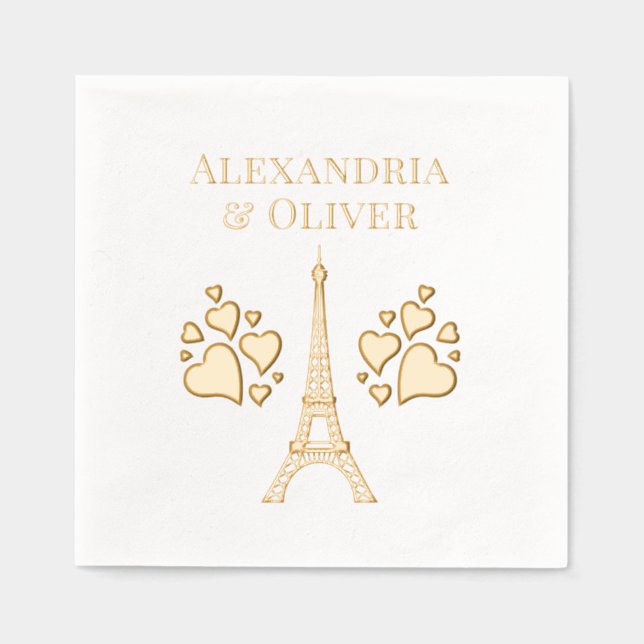 Eiffelturm #2 Hört den Vornamen oder das Paar Servietten Mit Folie (Vorderseite)