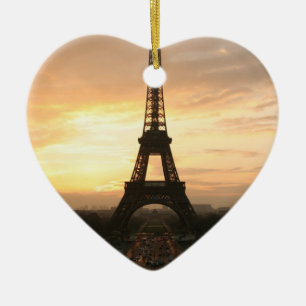 Eiffelturm am Sonnenaufgang vom Trocadero Keramik Ornament