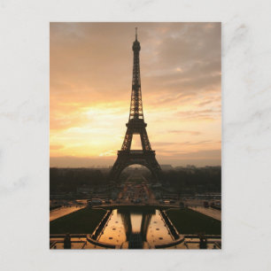 Eiffelturm am Sonnenaufgang vom Trocadero Postkarte