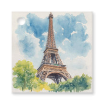Eiffelturm Aquarell Paris Frankreich Gemalt