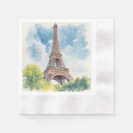 Eiffelturm Aquarell Paris Frankreich Gemalt Serviette