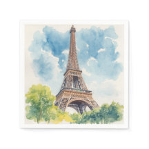 Eiffelturm Aquarell Paris Frankreich Gemalt