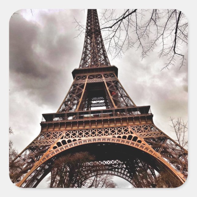 Eiffelturm-Aufkleber Quadratischer Aufkleber (Vorderseite)