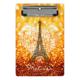 Eiffelturm-Aufschriften Paris im Herzen Mini Klemmbrett