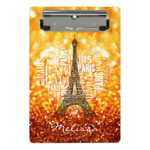 Eiffelturm-Aufschriften Paris im Herzen Mini Klemmbrett