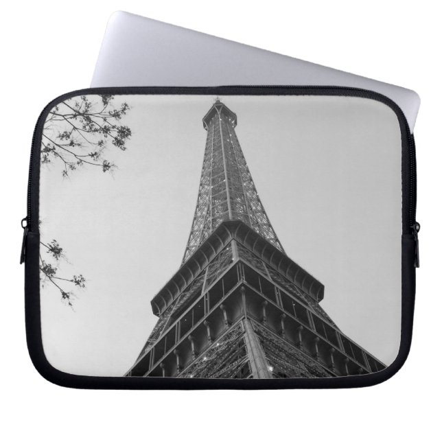 Eiffelturm b/w laptopschutzhülle (Vorderseite)