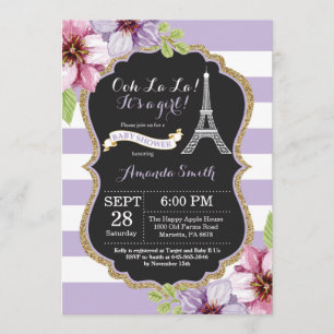 Eiffelturm-Babyparty-Einladung Paris französische Einladung