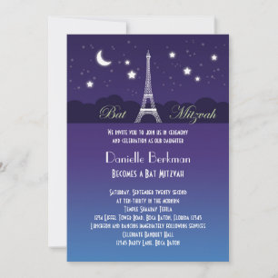 Eiffelturm Bat Mitzvah Einladung