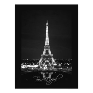 Eiffelturm bei Nacht B&W Fotografie