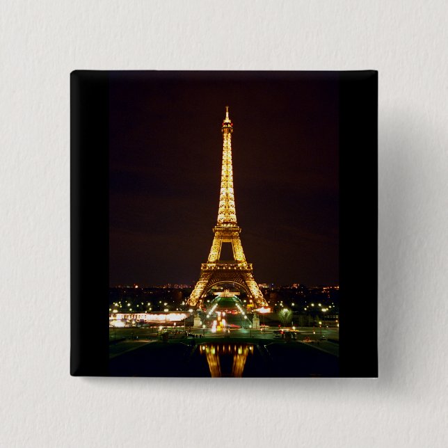 Eiffelturm bei Nacht - Farbe Button (Vorderseite)