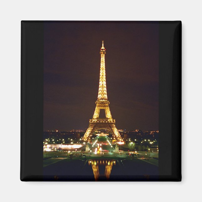 Eiffelturm bei Nacht - Farbe Magnet (Vorne)